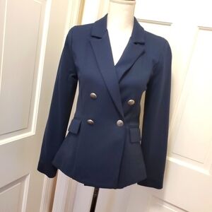 Willow & Clay Navy Double Breasted Blazer, Size Small, Business, Clas…